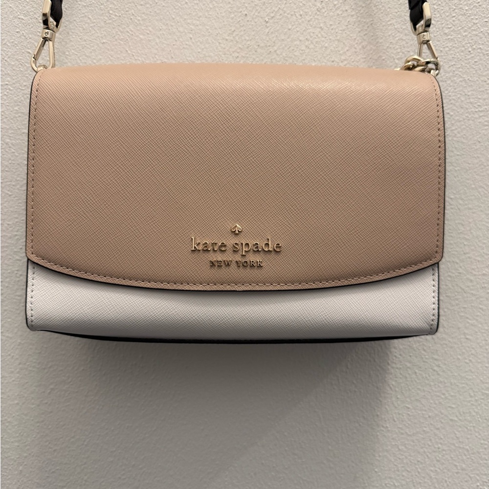 Kate Spade Tan, White and Black Neutral Crossbody Bag